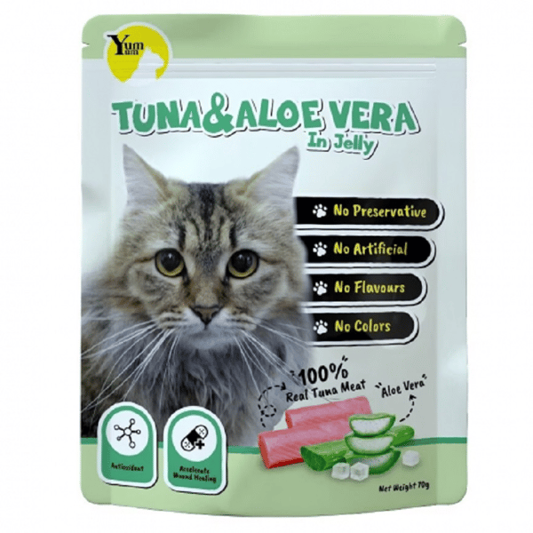YUMYUM 主食貓濕包 Tuna & Aloe Vera in Jelly 吞拿魚+蘆薈 70g (圖片1)