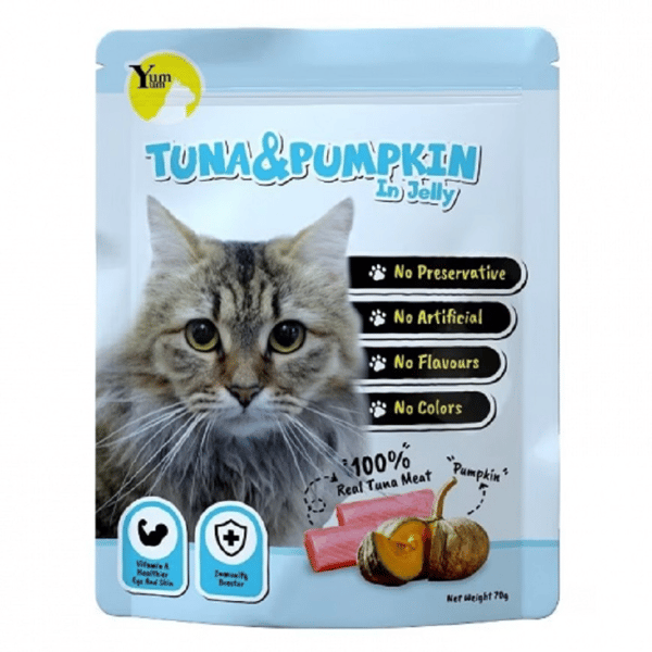 YUMYUM 主食貓濕包 Tuna & Pumpkin in Jelly 吞拿魚+南瓜 70g (圖片1)