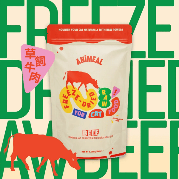 ANiMEAL 成貓凍乾生肉主食糧 草飼牛肉 200g (RF-CAT-BEEF) (圖片1)