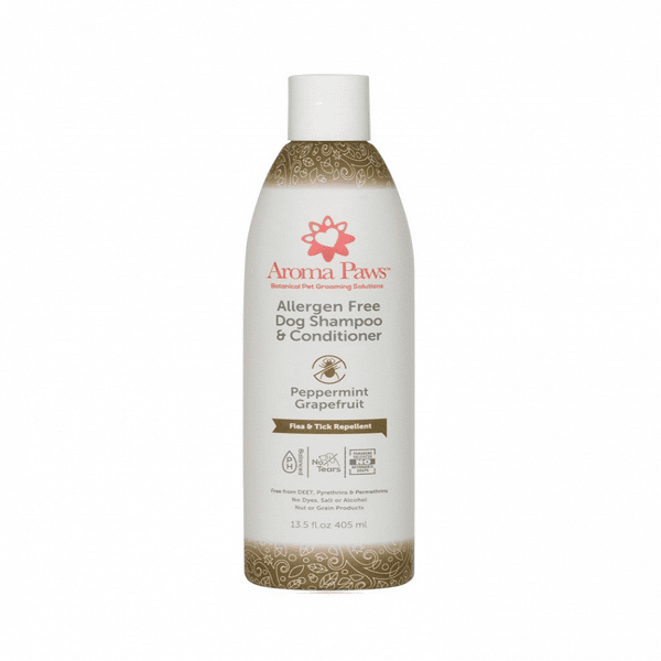 Aroma Aroma Paws 除牛蜱、蚤 防敏感洗毛水 13.5oz 5oz 犬用 正面圖