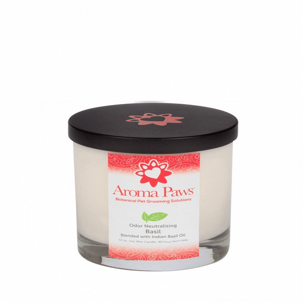 Aroma Aroma Paws 天然大豆除味香薰蠟燭 羅勒 12oz 12oz 正面圖