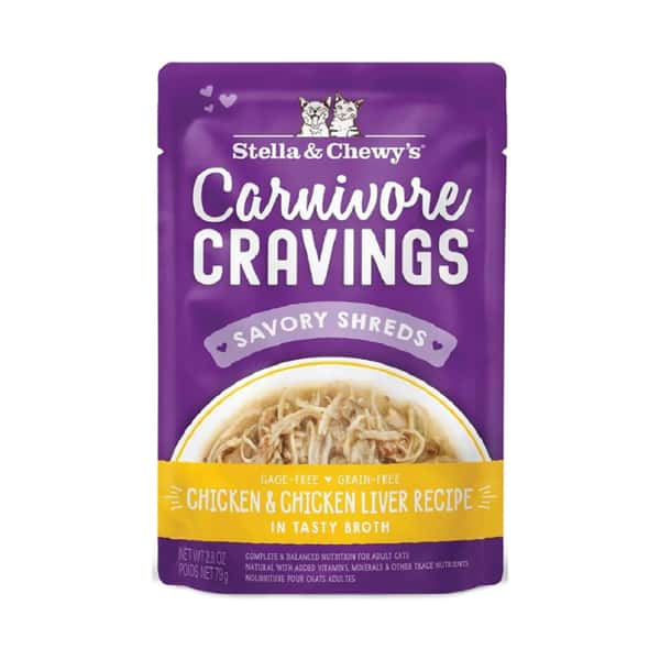 Stella & Chewy's 成貓濕糧 食肉獸滋味包 放養雞+雞肝 肉絲配方 2.8oz (CCC-2.8) (圖片1)