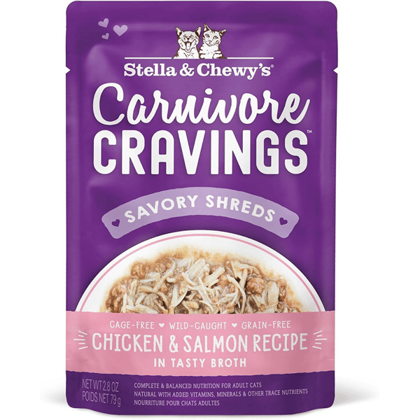 Stella & Chewy's 成貓濕糧 食肉獸滋味包 放養雞+三文魚 肉絲配方 2.8oz (CCCS-2.8) (圖片1)