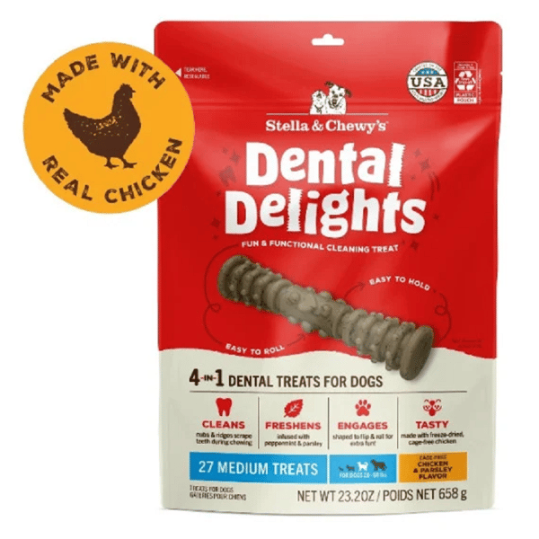 Stella & Chewy's 凍乾放養雞 4合1 趣味潔齒骨 27支 袋裝 中型犬用 23.2oz (DDT-LB-M) (圖片1)