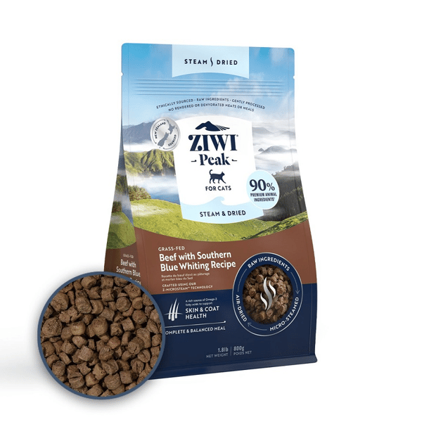 ZiwiPeak 貓糧 微蒸風乾系列 草飼牛肉 配南藍鱈 食譜 800g (ZSCB) (圖片1)