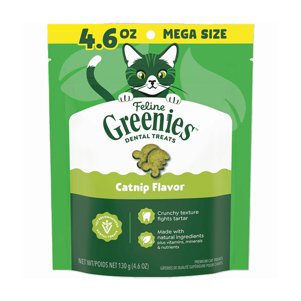 Greenies Greenies Feline貓齒靈 貓零食 貓貓潔齒餅 貓草味 4.6oz 6oz 正面圖
