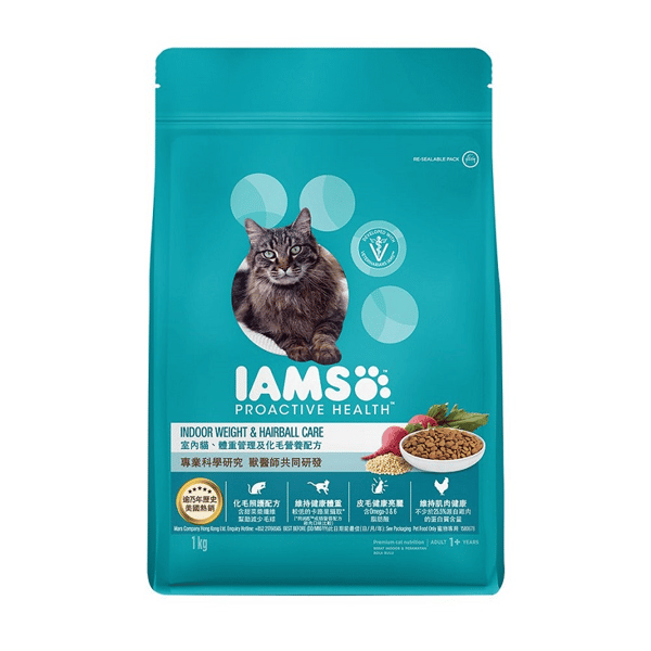 IAMS PROACTIVE HEALTH 貓糧 貓乾糧 室內體重管理及化毛配方 1kg (圖片1)