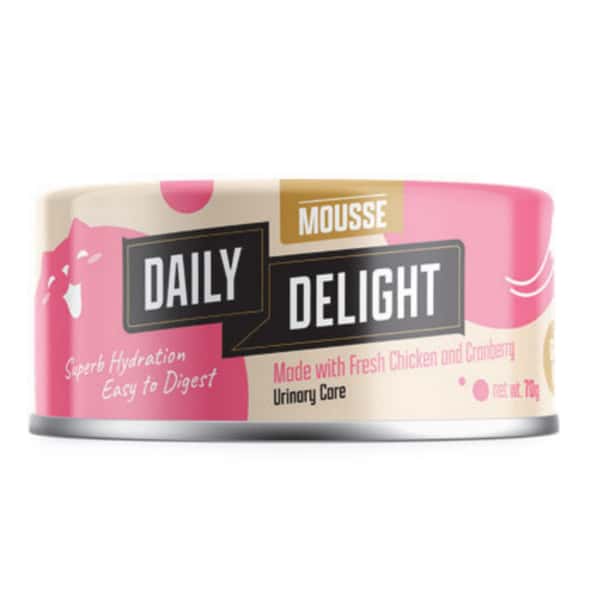 Daily Daily Delight Mousse慕絲系列 貓罐頭 雞肉+蔓越莓 70g 70g  正面圖