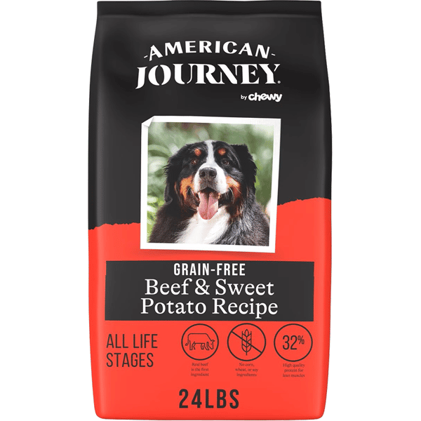 American American Journey 狗糧 全犬糧 無穀物牛肉+甜薯配方 24lbs 24lb 正面圖