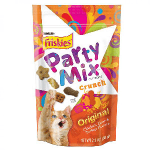 Friskies喜躍 Party Mix 貓脆餅 Original Crunch 雞肉+肝+火雞 2.1oz (橙) (圖片1)