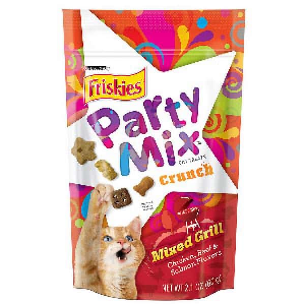 Friskies喜躍 Party Mix 貓脆餅 Mixed Grill Crunch 雞肉+牛肉+三文魚 2.1oz (紅) (圖片1)