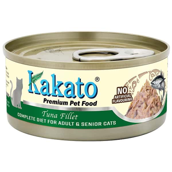 Kakato Kakato 貓罐頭 全營養單一蛋白主食罐 成貓及高齡貓配方 吞拿魚 70g 70g  正面圖