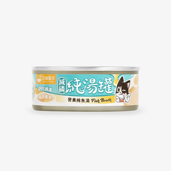 汪喵星球 貓罐頭 DogCatStar 無膠慢燉純湯罐 鮮甜鰹魚湯 減磷配方 80g (FS332) (圖片1)