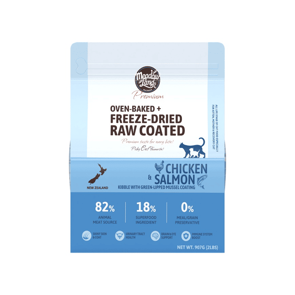 Meadowland 貓糧 全貓糧 臻至系列 烘焙雞肉 + 三文魚及青口塗層配方 907g (MLOB003) (圖片1)