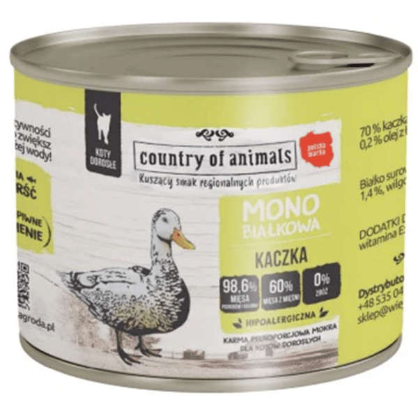 Country of animals 貓罐頭 單一蛋白罐 鴨肉 200g (94368) (圖片1)