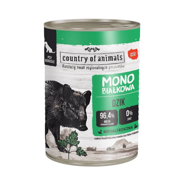 Country of animals 狗罐頭 單一蛋白罐 野豬 400g (92128) (圖片1)