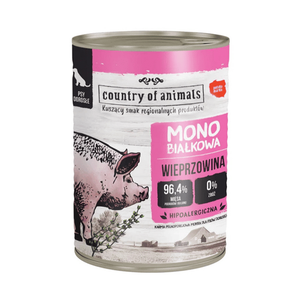 Country of animals 狗罐頭 單一蛋白罐 豬肉 400g (92067) (圖片1)