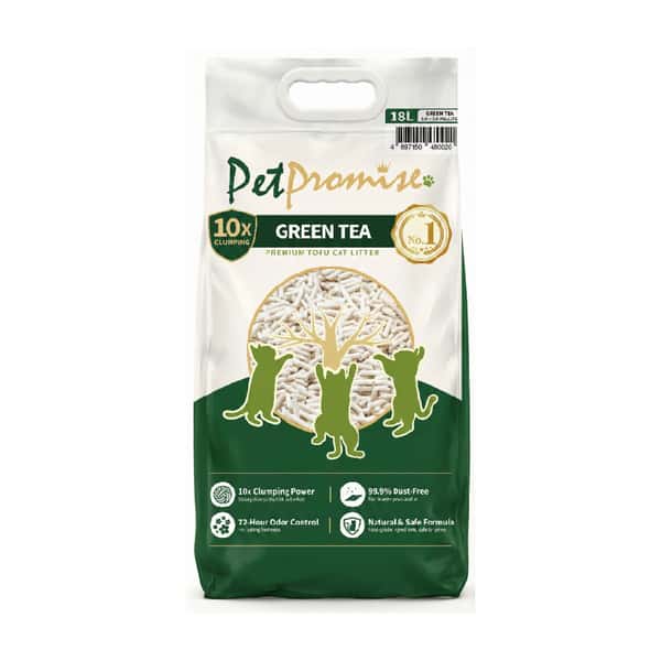 Pet Promise毛孩承諾 3.0+2.0mm粗幼混合 豆腐貓砂 綠茶味 國際版 18L - 原裝行貨 (圖片1)
