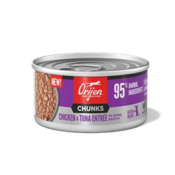 Orijen Orijen 貓罐頭 幼貓罐 奢華鮮肉 雞肉吞拿魚 85g 85g 正面圖