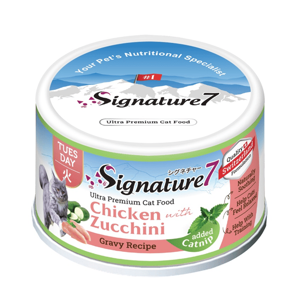 Signature7 貓罐頭 貓薄荷舒壓配方肉湯罐罐 雞肉+櫛瓜 70g (S7-084635) (星期二) (圖片1)