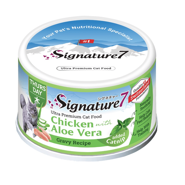 Signature7 貓罐頭 貓薄荷舒壓配方肉湯罐罐 雞肉+蘆薈 70g (S7-084659) (星期四) (圖片1)