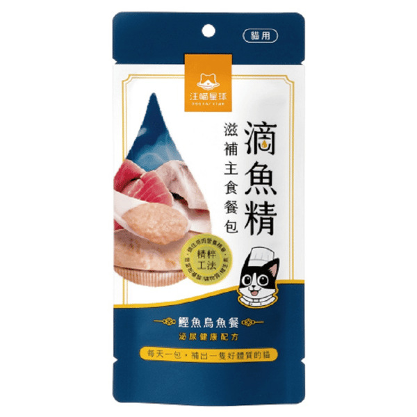 汪喵星球 貓餐包 DogCatStar 滴魚精滋補主食餐包 泌尿健康 鰹魚烏魚餐 40g (FM291) (圖片1)