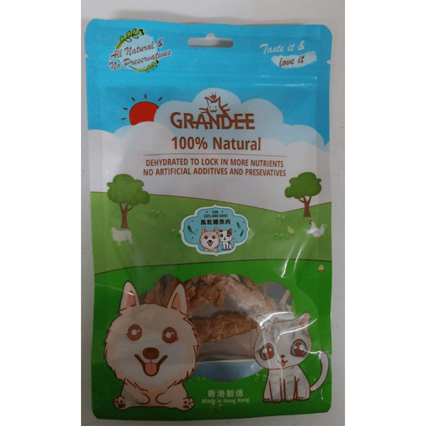 GRANDEE 香港製造 天然風乾小食 泰國鱷魚肉 50g (貓犬用) (圖片1)