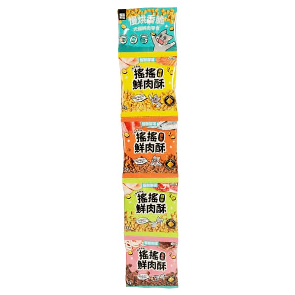 怪獸部落 貓狗零食 慢烘搖搖鮮肉酥四連串包 15gx4 (圖片1)