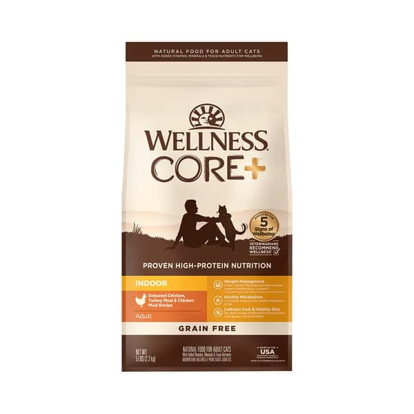 WELLNESS CORE 貓糧 無穀物 室內貓專用配方 去骨雞肉及火雞 5lb (金) (8852) (圖片1)