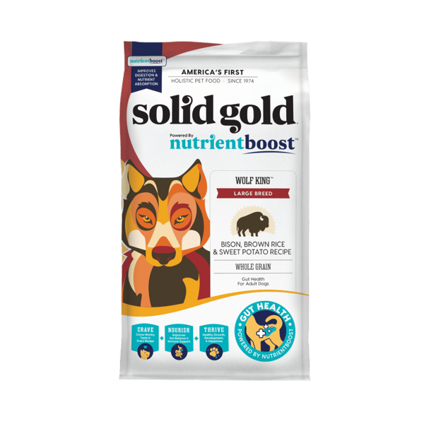Solid Solid Gold 素力高 狗糧 升級版中大型成犬 野牛配方 22lb 22lb 正面圖