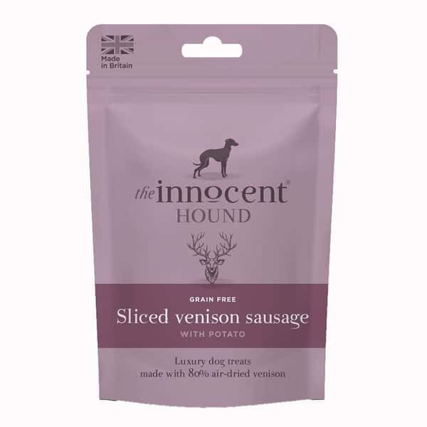 The The Innocent Hound 狗零食 風乾小食 切片鹿肉薯仔香腸 70g 70g  正面圖