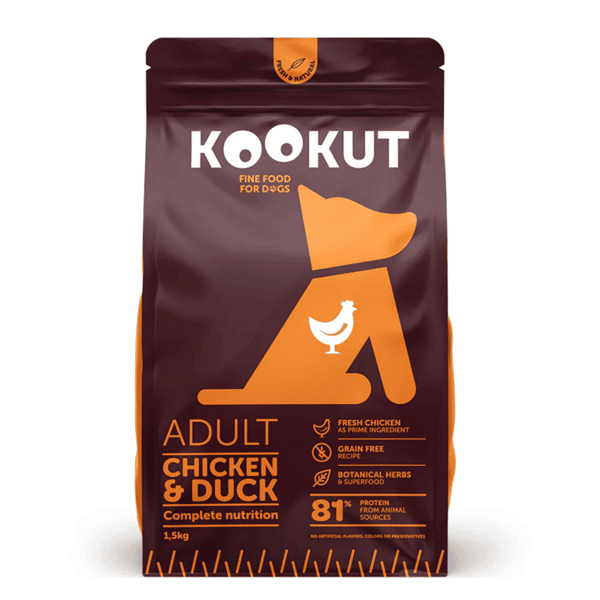 KOOKUT 天然無穀物狗糧 雞肉鴨肉 1.5kg (DFKUFM9515186) (圖片1)