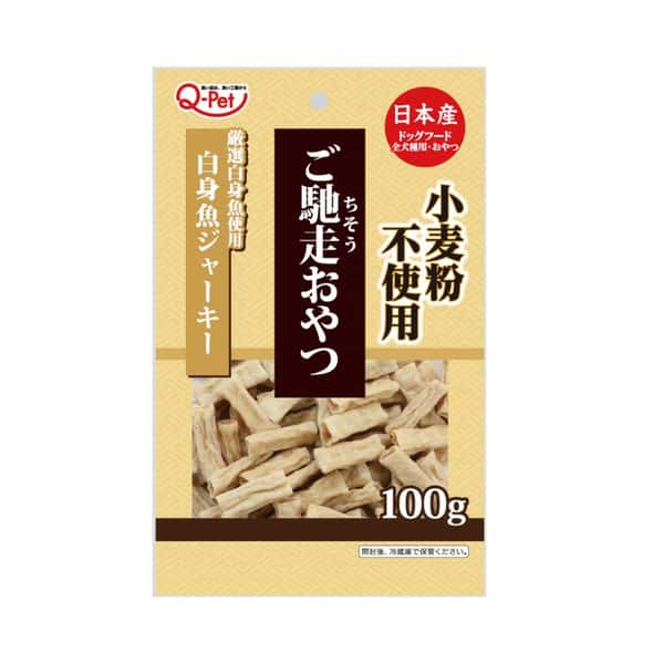 日本Q-Pet 日本Q-Pet 狗小食 御馳走 白身魚肉條 100g 100g  正面圖