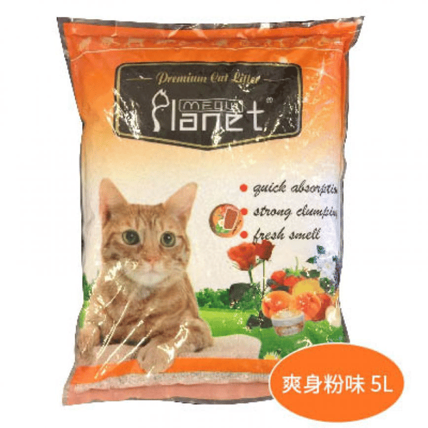 貓咪星球 高級凝結 礦物貓砂 爽身粉味 5L (圖片1)