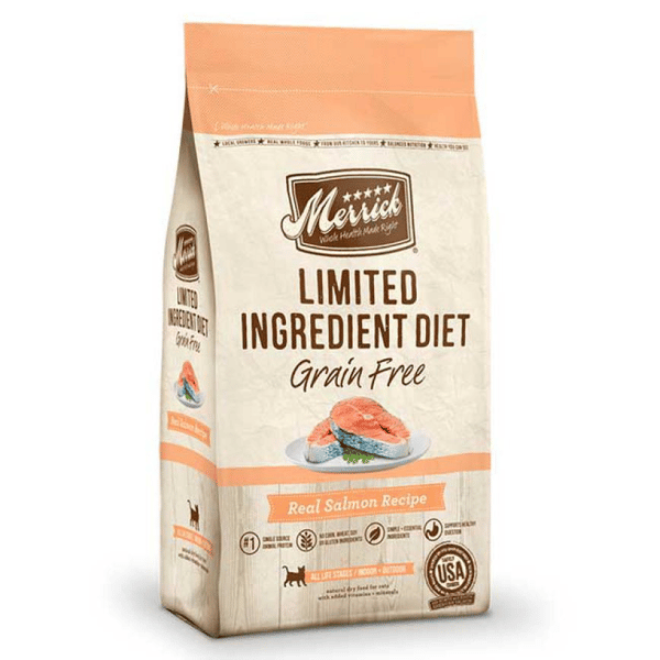 Merrick Feline LIMITED INGREDIENT DIET Grain Free Real Salmon Recipe Adult Cat Dry Food 4lb (圖片1)