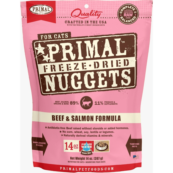 Primal 貓糧 脫水凍乾生肉主食糧 牛肉及三文魚 14oz (FBF14FD) (圖片1)
