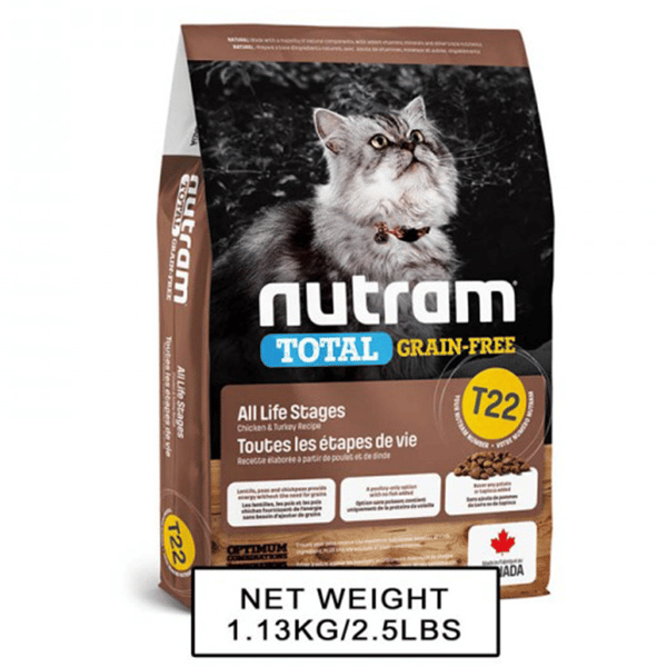 nutram紐頓 無薯無穀糧全貓糧 雞及火雞 Turkey & Chicken T22 5.4kg (NT-T22-5K) (圖片1)