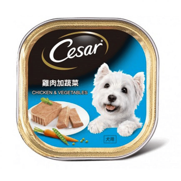 Cesar西莎 鋁罐狗罐頭 經典鮮肉系列 雞肉加蔬菜 CHICKEN & VEGETABLES 100g (藍色) (10279509) (圖片1)