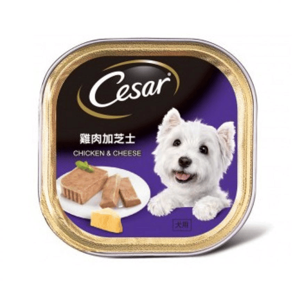 Cesar西莎 鋁罐狗罐頭 經典鮮肉系列 雞肉加芝士 CHICKEN & CHEESE 100g (紫色) (10279518) (圖片1)