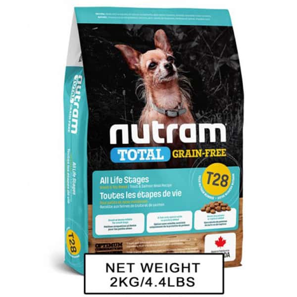 nutram紐頓 nutram紐頓 狗糧 無薯無穀糧小型犬 三文魚鱒魚 Salmon & Trout T28 5.4kg 4kg  正面圖