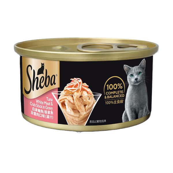 Sheba 日系貓罐頭 湯汁吞拿魚加蟹肉 85g 粉紅色(10290927/60017689) (新舊包裝隨機發貨) (圖片1)