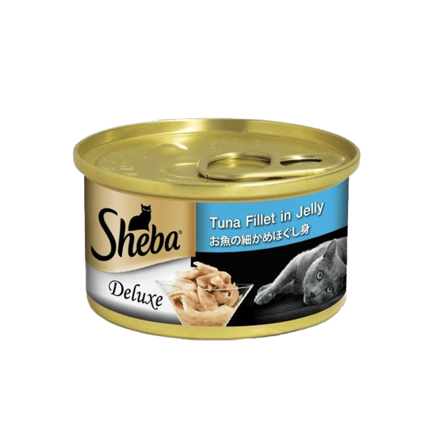 Sheba Sheba 日系貓罐頭 吞拿魚塊魚凍 85g 藍色 85g 正面圖