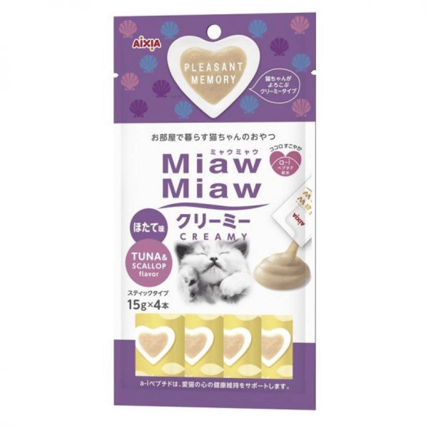 AIXIA 愛喜雅 MiawMiaw肉泥餐包 吞拿魚元貝肉醬 60g (MMCM-2) (圖片1)