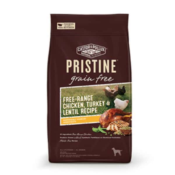 CASTOR CASTOR & POLLUX PRISTINE 無穀物全犬糧 放養雞火雞扁豆配方 Chicken Turkey & Lentil 4lb 4lb  正面圖