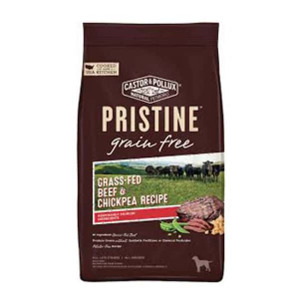 CASTOR CASTOR & POLLUX PRISTINE 全犬 有機無穀物牛肉鷹咀豆配方 Beef & Chickpea 18lbs 18lb  正面圖