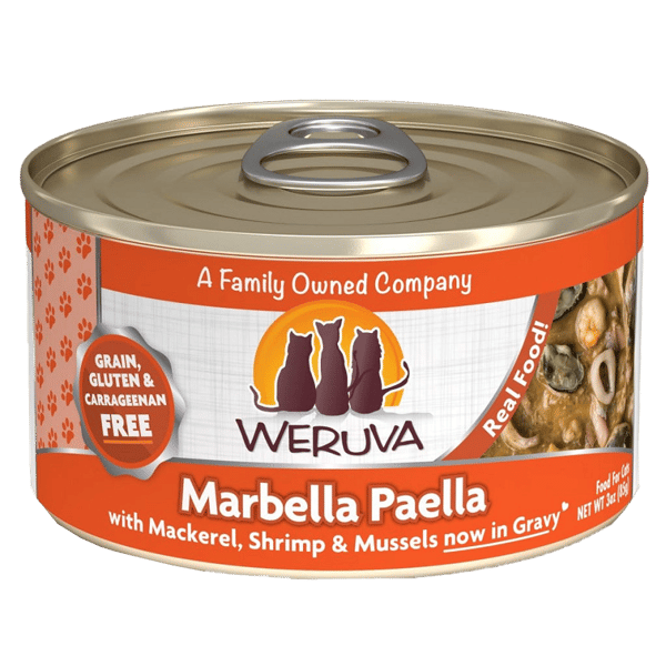 WeRuVa 貓罐頭 主食罐 野生鯖魚海蝦及魷魚青口 85g (橙) (001061) (圖片1)