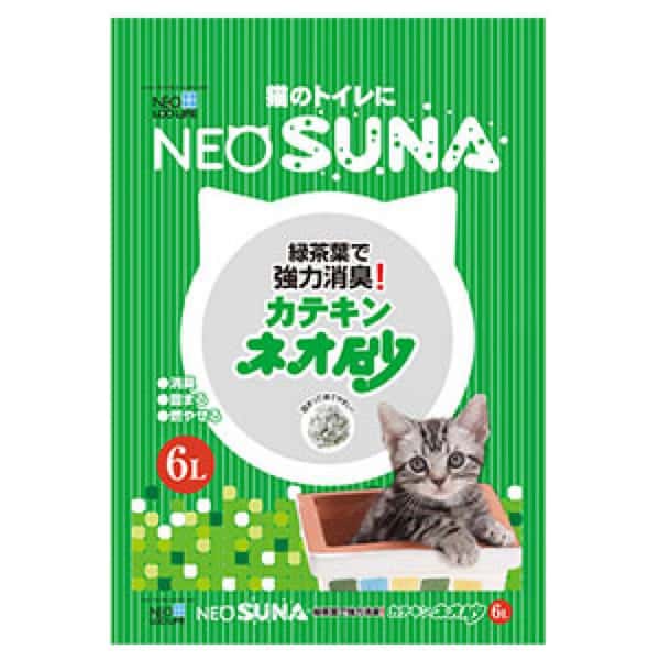日本NEO 日本NEO SUNA綠茶葉 紙貓砂 6L  TBS 6L  正面圖