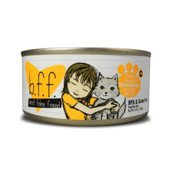 b.f.f. 主食貓罐頭 野生吞拿魚及三文魚 85g (橙黃) (001079) (圖片1)