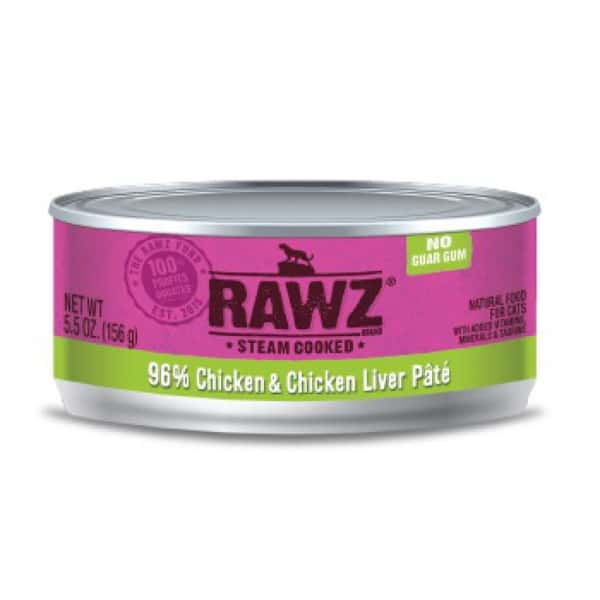 RAWZ RAWZ 貓罐頭 肉醬主食罐 全貓配方 雞肉及雞肝 155g 155g 正面圖