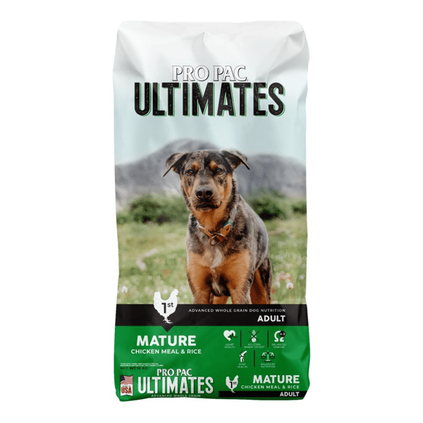 PRO PRO PAC Ultimates 狗糧 全天然系列 高齡犬配方 雞肉及糙米 5.5lb 2.5kg 5lb  背面圖